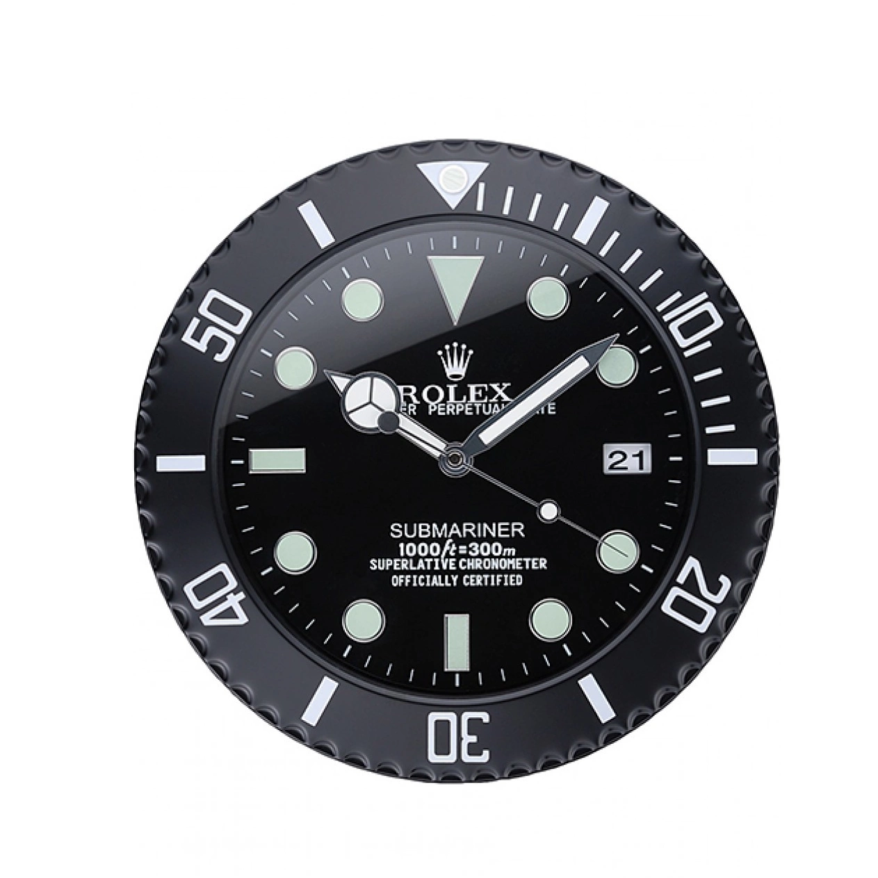 Submariner Clock Wall 622474 Black Rolex 0529